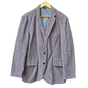 J.Crew Mens Vtg Academia Preppy Classic Gray Corduroy Blazer L Sport Coat Jacket